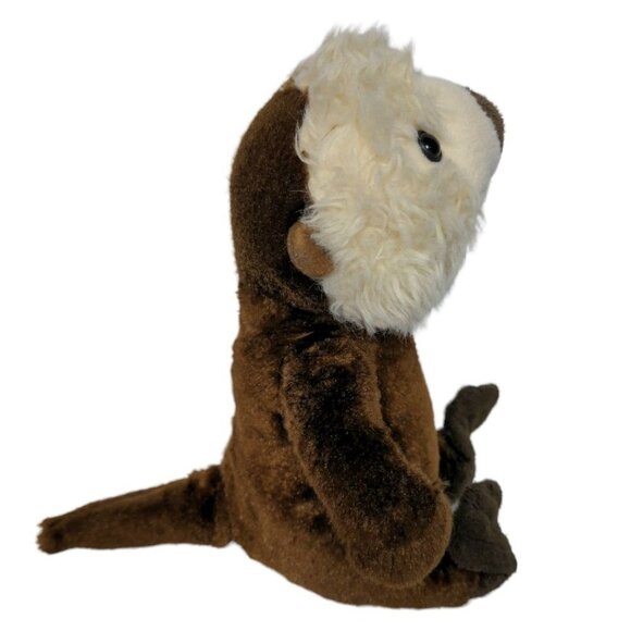 Sea Otter Brown Cream Ocean Marine Plush Stuffed Animal 9.25" - Picture 2 of 6